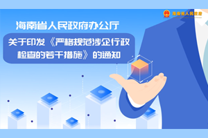 视频解读 | 海南省人民政府办公厅关于印发《严格规范涉企行政检查的若干措施》的通知